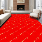Bold Red Whimsical Vine Rug