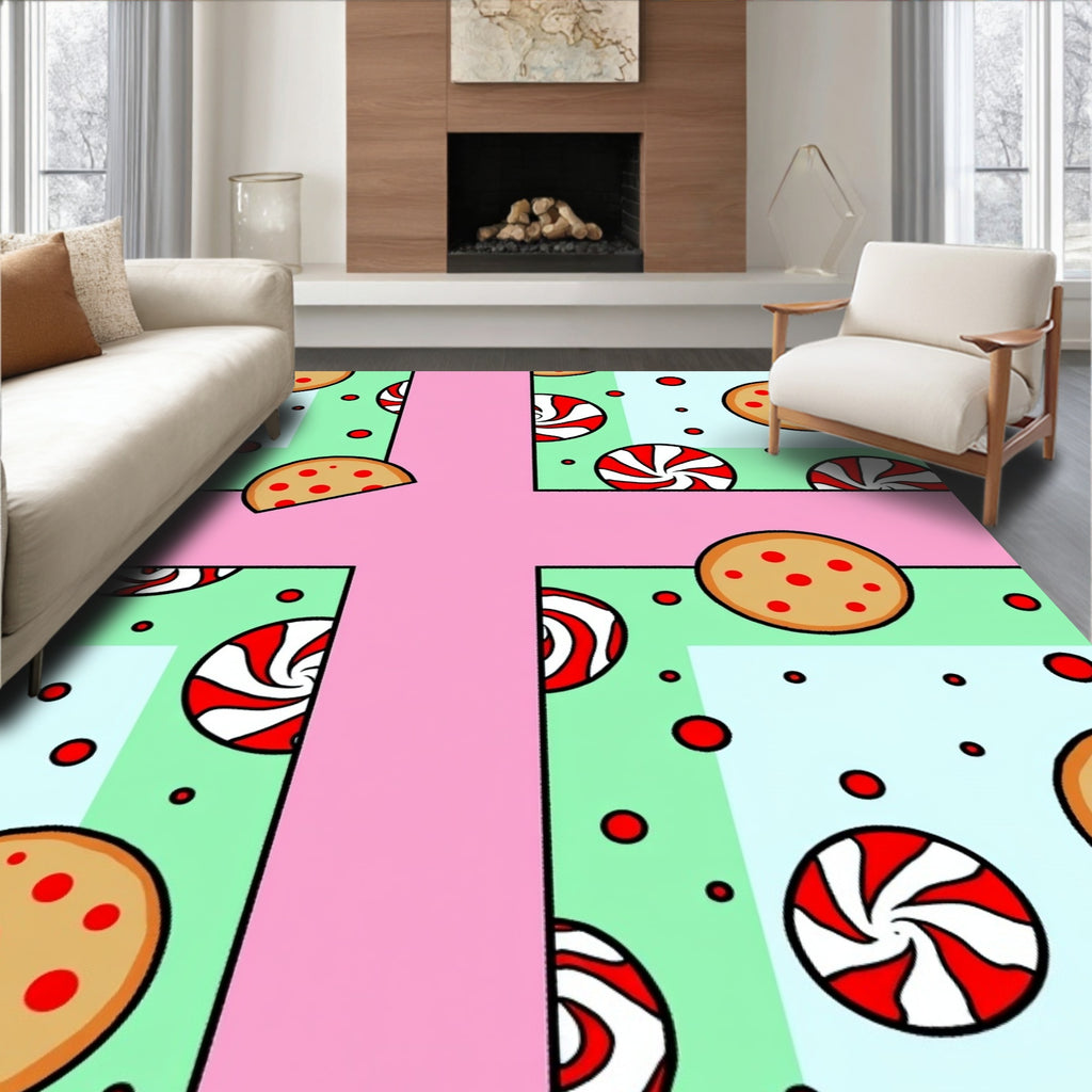 Sweet Treat Cookie Peppermint Tile Rug