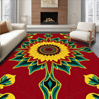 Vibrant Marigold Mandala Bloom Rug