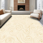 Golden Swirl Flow Organic Art Rug