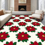 Classic Red Poinsettia Garden Repeat Rug