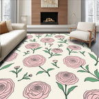 Whimsical Pink Rose Garden Rug