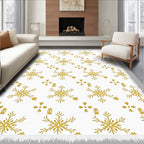 Golden Snowflake All Over Shimmering Rug
