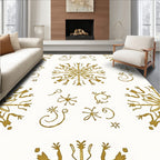 Golden Snowflake Whimsical Scatter Rug