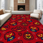 Spooky Red Jack O Lantern Halloween Rug