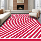 Bold Red Stripe Diagonal Rug