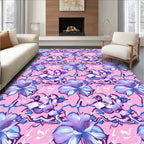 Pink Lilac Floral Swirl Rug