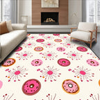 Pink Donut Burst Creamy White Rug