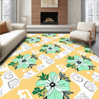 Mint Green Floral Lattice Accent Rug