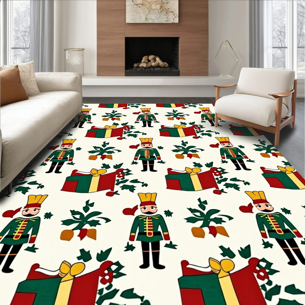 Festive Nutcracker Gifts and Holly Rug