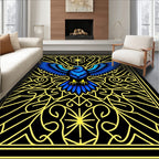 Electric Blue Eagle Stained Glass Rug