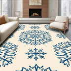 Deep Blue Snowflake Mandala Harmony Rug