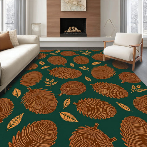 Autumn Pinecone Woodland Forest Rug