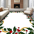 Festive Holly Berry Garland Border Rug
