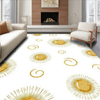 Golden Sunburst Swirls Rug