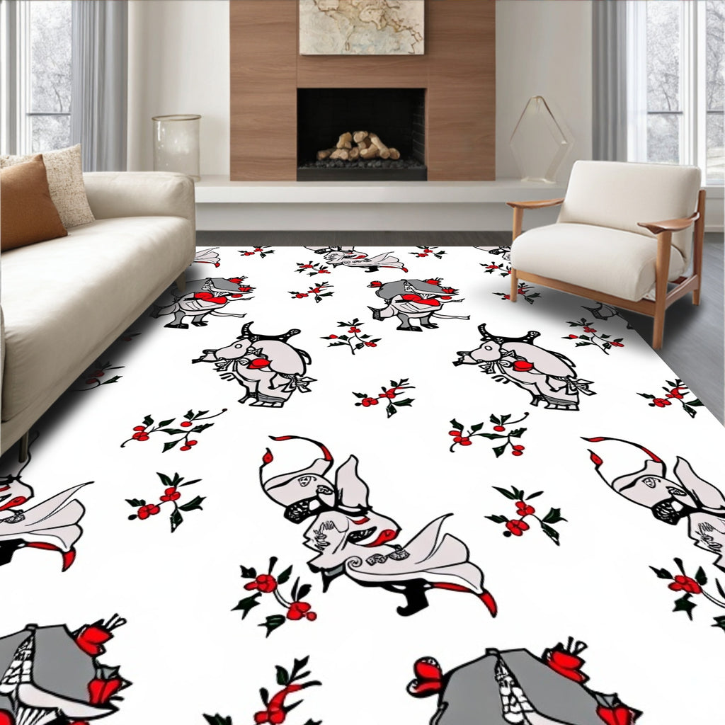 Whimsical Red Holly Creature Rapport Rug