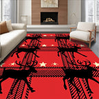 Red Buffalo Plaid Reindeer Stars Rug