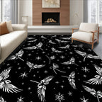 Whimsical White Winged Angel Snowflake Rug