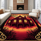 Gothic Victorian House Autumn Fog Rug