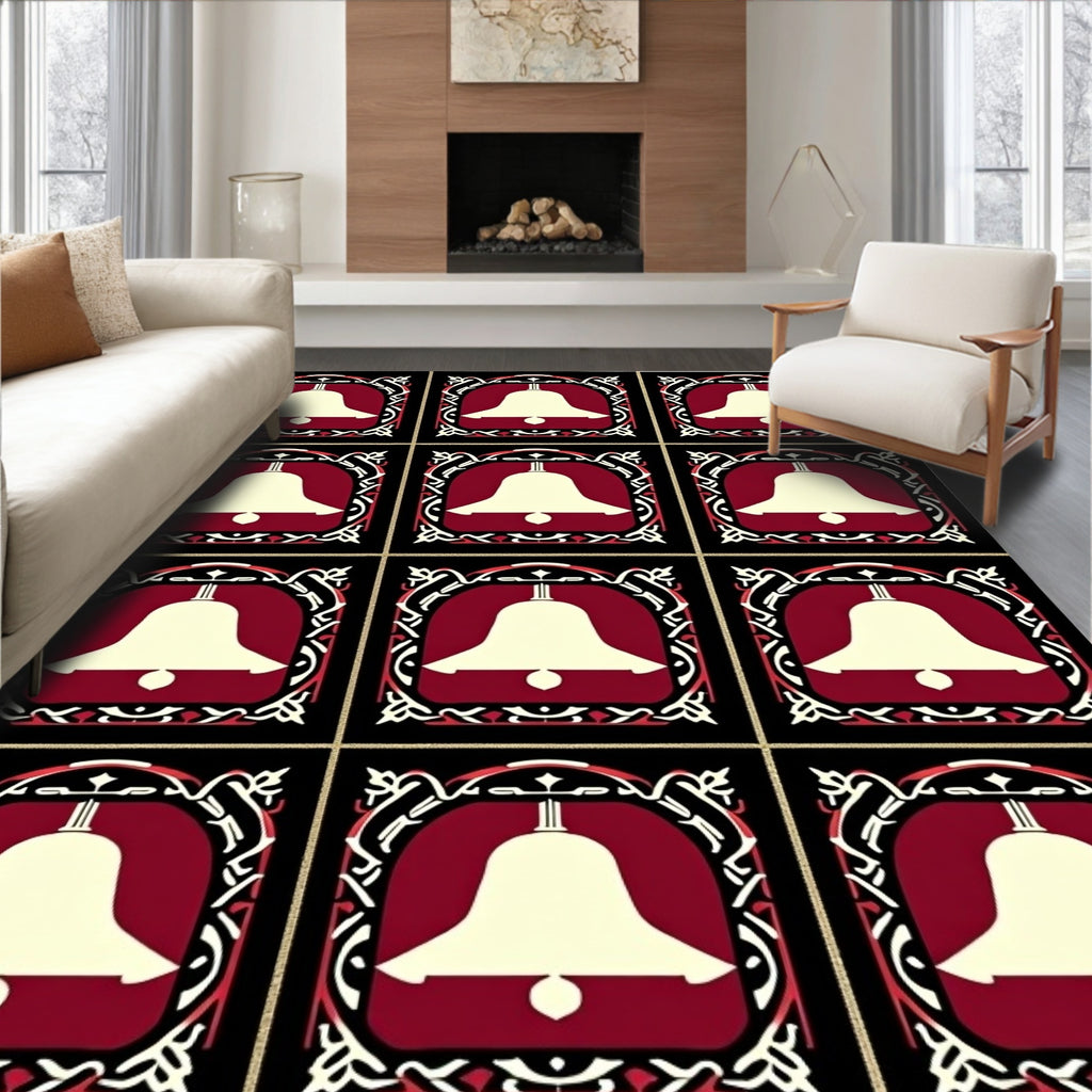 Gothic Bell Burgundy Black Border Rug