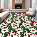 Festive Holly Berry Garland Rug