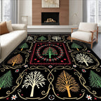 Folk Art Woodland Tree Medallion Rug