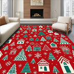 Christmas Village Houses And Trees Rug