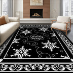 Winter Snowflake Scroll Holiday Accents Rug