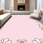 Pale Pink Bow Ribbon Border Rug