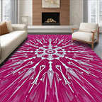 Vibrant Magenta Radial Bloom Rug