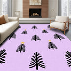 Pastel Lilac Christmas Tree Star Repeat Rug