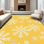 Golden Snowflakes White Radiance Rug