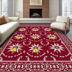 Deep Red Starburst Bell Laurel Rug