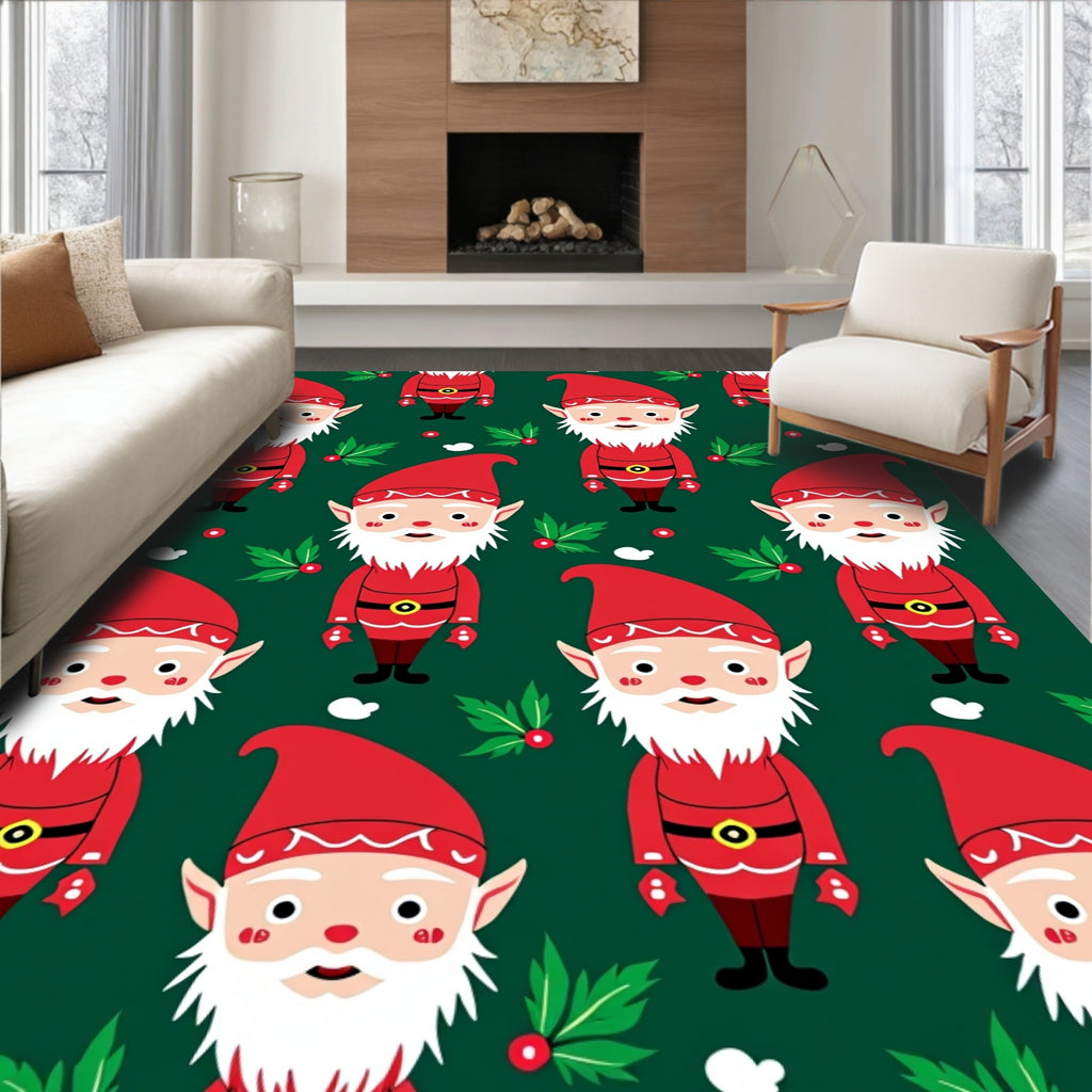 Christmas Elf Holly Berry Garland Rug