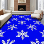 Vivid Blue Snowflake Cluster Rug