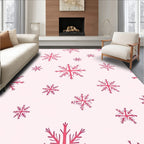 Crimson Snowflake Scatter Rug