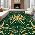Emerald Golden Floral Mandala Rug