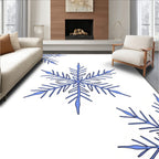 Blue Snowflake Corner Accents Rug