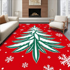 Crimson Tree Snowflakes Christmas Collection Rug