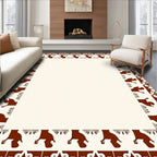 Ornate Brown Animal Border Rug