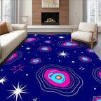 Cosmic Pink Galaxy Swirl Rug