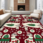 Christmas Elves Tree Snowflake Motley Rug