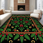 Black Emerald Hollyberry Floral Rug