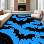 Black Bats Against Bright Blue Sky Rug