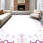 Fuchsia Scrollwork Snowflake Medallion Rug