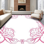 Pink Floral Corner Embellishment Rug