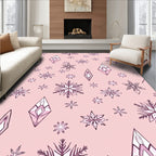 Pale Rose Snowflake Crystal Collection Rug