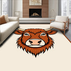 Rustic Highland Cow Portrait Rug