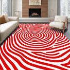 Crimson Swirl Organic Stripe Rug