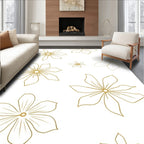 Golden Outline Floral Meadow Rug